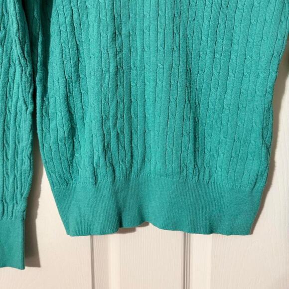 Teal Cable Knit Sweater - Picture 4 of 8